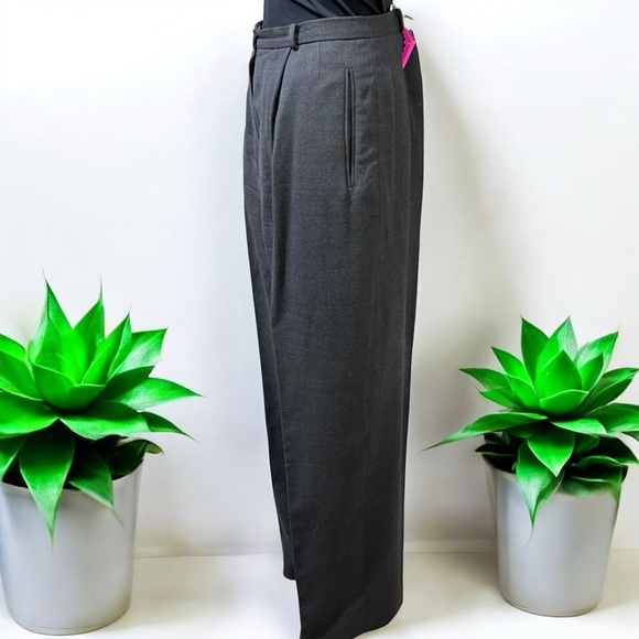 Liz Claiborne Collection Wool Gray High-Waisted Trousers - Picture 9 of 16